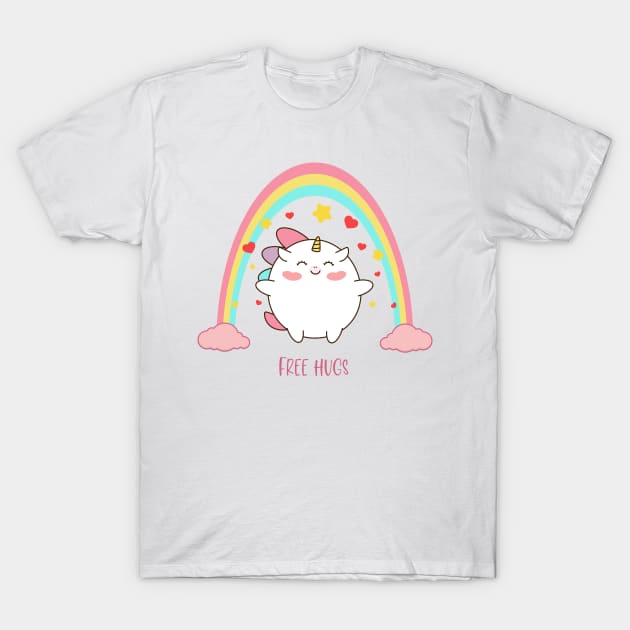 Free hugs unicorn T-Shirt by Saya Raven